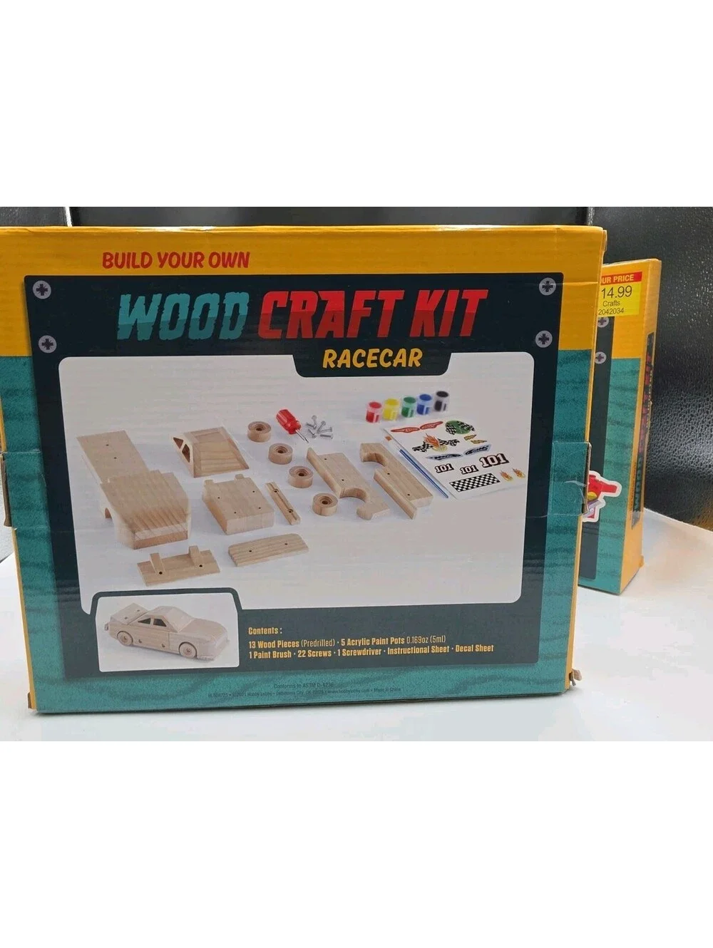 2 Wood Craft Kits Helicopter & Race Car. New